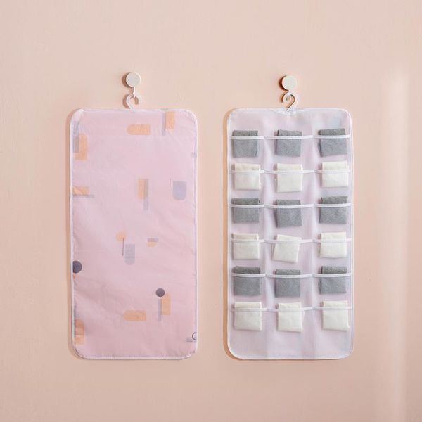 

storage boxes & bins closet hanging organizer mesh pockets waterproof non-woven fabric wall shelf wardrobe bags for bra underwear socks