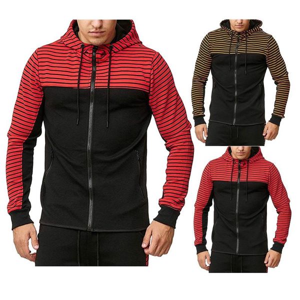 

men's hoodies & sweatshirts casual pocket with up block hooded color zip sweatshirt, Black
