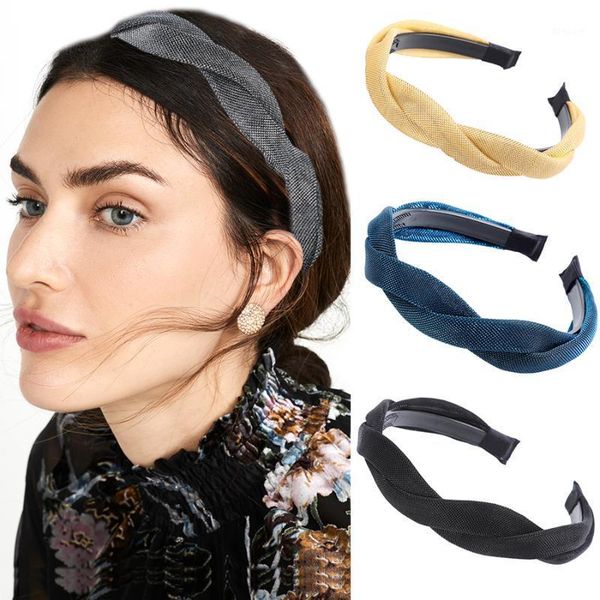 

haimeikang twist hairbands headdress for women creative head hoop headwear headband cross solid color hair accessories 1