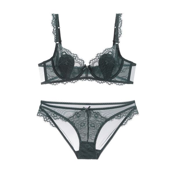 

bra set lace steel ring thin comfortable and breathable women's 9212, Red;black