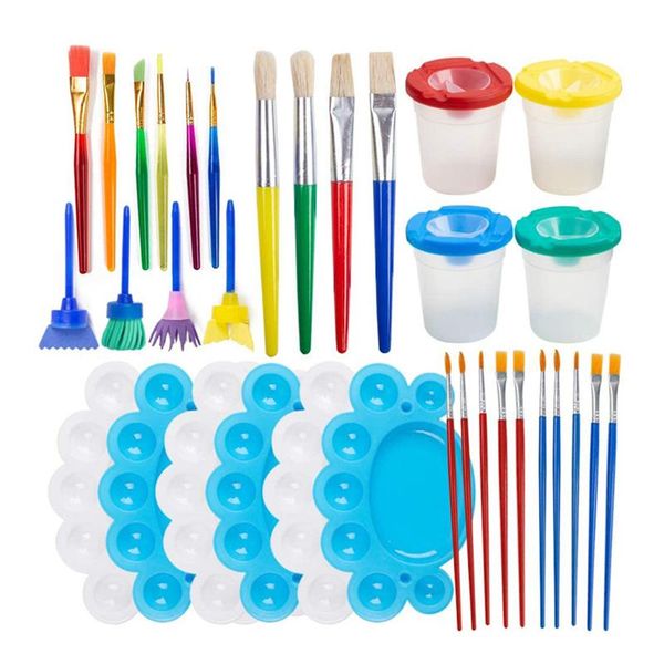 

gift sets children paintbrushes washable paint brushes sponge painting brush set for toddler kids early diy learning toys art supplies