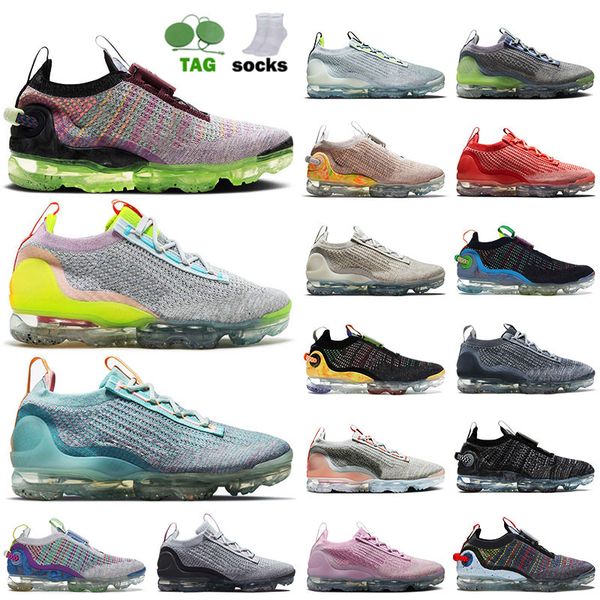 

fk 2021 2020 version fly knit vapourmaxs running shoes for men womens pure platinum summit obsidian black deep royal blue oatmeal pink grey