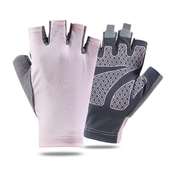 

cycling gloves half finger sunscreen mesh silicone non slip quick drying for men and women outdoor fishing sal99, Black