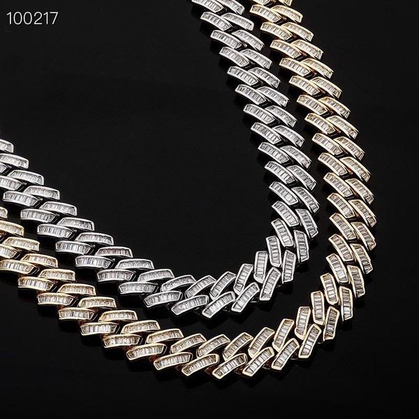 

chains 18mm type of square necklace hip hop miami cuban chain iced men and women jewelry for gift, Silver