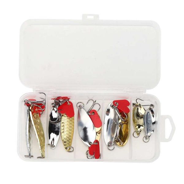 

10pcs fishing lure sequins kit mini lures with hook accessory hooks