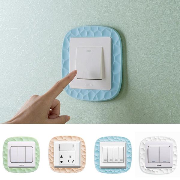 

wall stickers 1pc cartoon silicone switch cover luminous home decoration fluorescent protective case panel 3d for