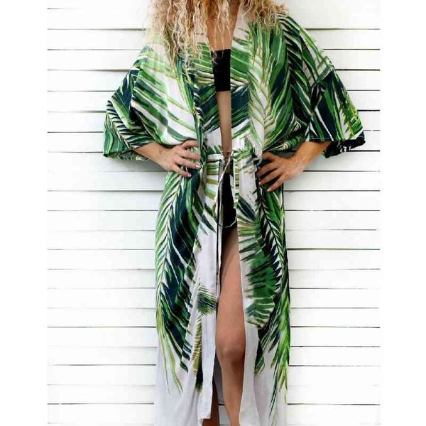 

women summer boho beach kimono cardigan feminino embroidery blouse long shirt floral print camisa feminina tunic outerwear 210603, White