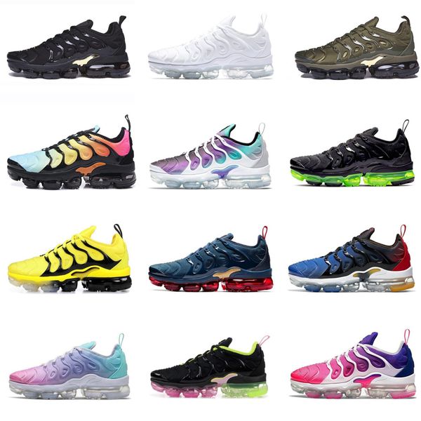 

running shoes 2018tn plus trainers men women sport triple black white yellow olive green zebra anthracite pastel classic sneaker with box