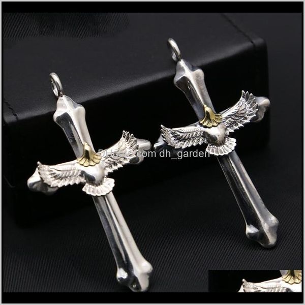 

necklaces & pendants jewelry925 sterling sier men women vintage cross flying eagle fashion necklace pendant jewelry drop delivery 2021 fnpjq, Silver