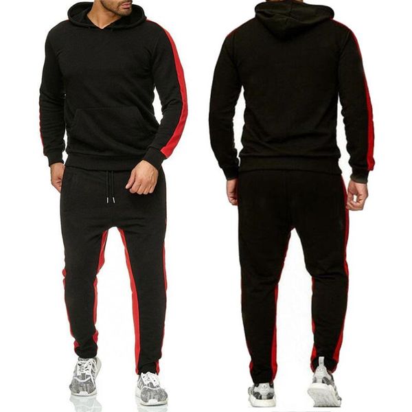 

men's tracksuits sets two piece set tracksuit autumn casual hooies+pants sweatshirt slim sports suits sportswear clothing, Gray