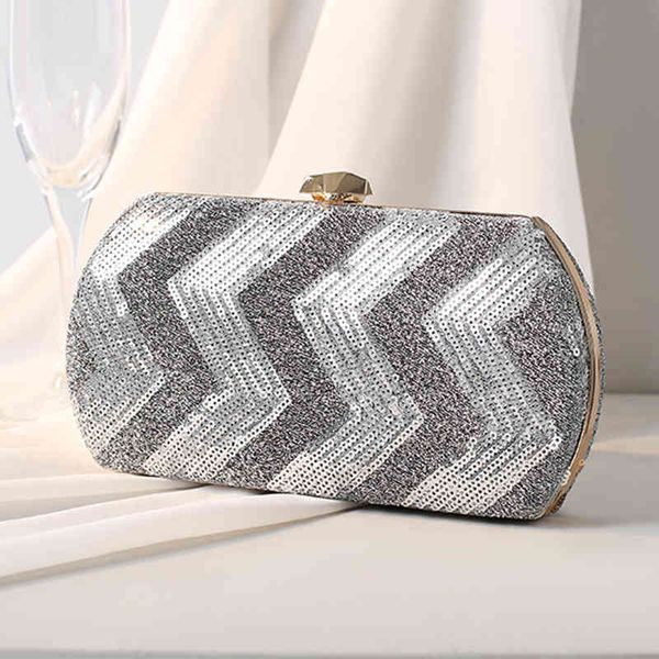 

women's silver evening clutch bag sequin mini ladies handbag wedding party purse shining shoulder messenger bags