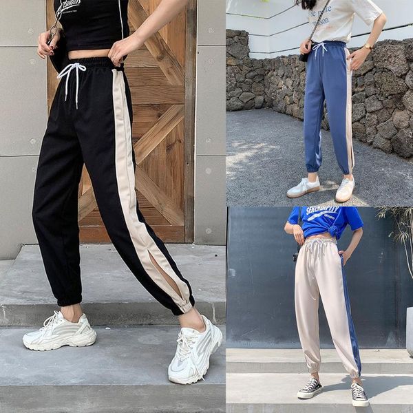 

women casual fashion jogging loose bottoms long sports fitness trousers pants -2xl women's & capris, Black;white