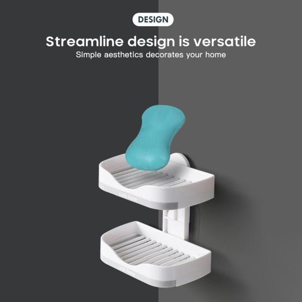 

soap dishes double layer holders wall mounted rack self adhesive sponge dish shelves bathroom accessories