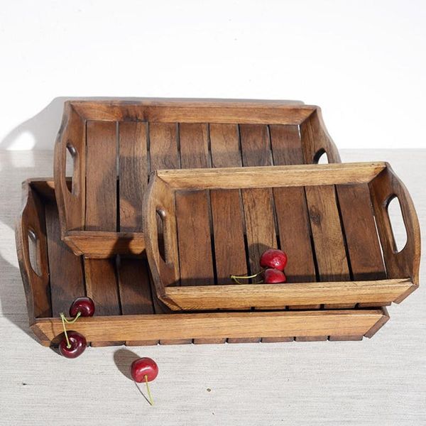 

kitchen storage & organization wooden creative serving tray for desserea rectangle solid wood el use fruits/coffee plate food trays tablewar