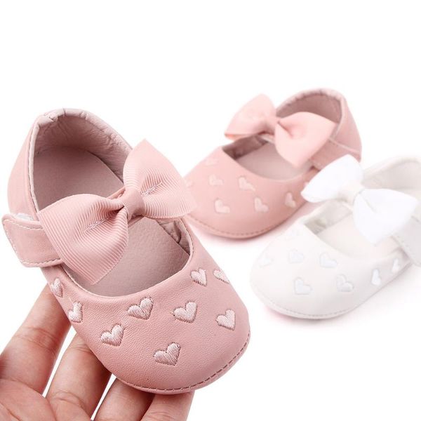 

girl baby shoes infant pu leather for girls love princess soled walkers kids moccasins non-slip first