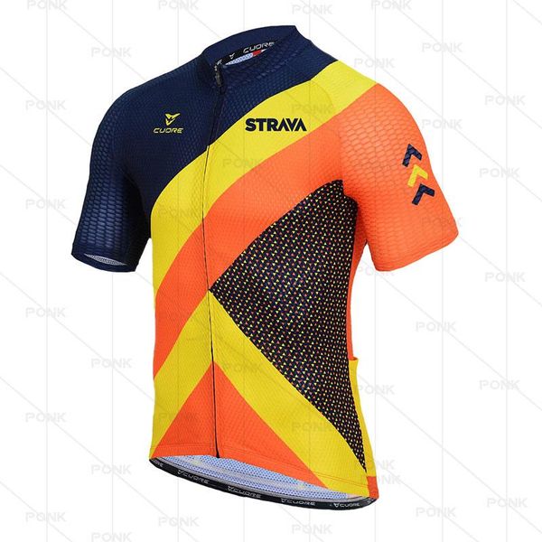 

racing jackets 2021 strava mtb team bike cycling clothes quick dry breathable mountain bicycle clothing short sleeve jersey, Black;red