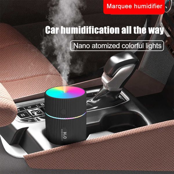 Mini umidificador de ar para carro, difusor ultrassônico de aroma de óleo essencial, névoa fria, umidificador difusor de aromaterapia para casa com led2507