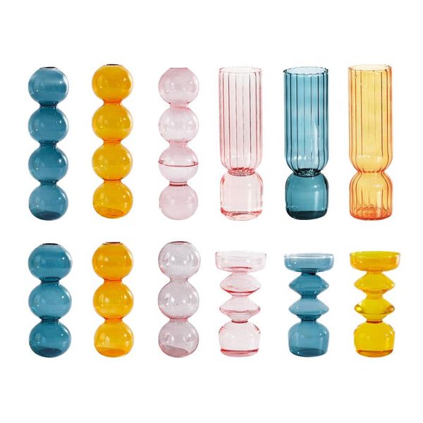 

nordic style clear glass vase tableholder container bud pot home decor vases