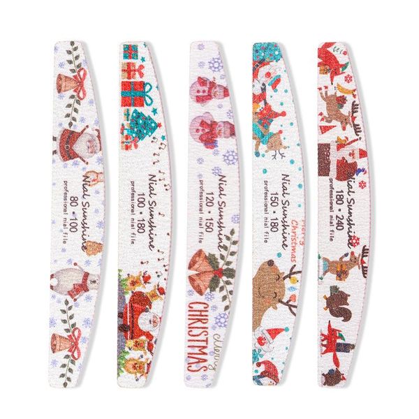 

nail files 5pcs/lot buffs for manicure xmas santa claus style art file kit