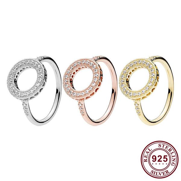 

original 925 sterling silver pan ring creative cut out glittering for women wedding party gift fashion jewelry cluster rings, Golden;silver
