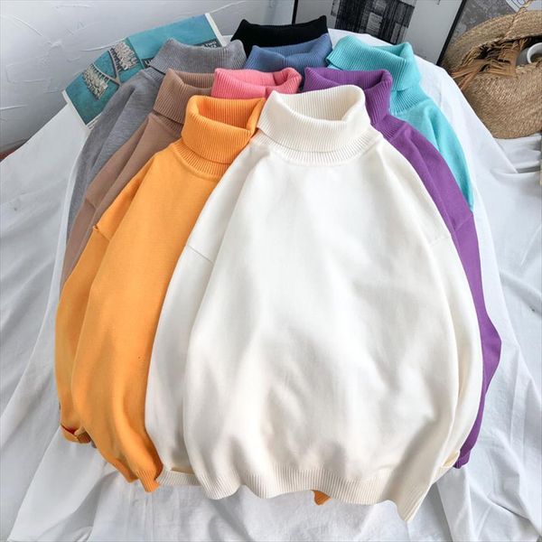 

women pullover turtleneck thick womens sweater warm cashmere jumper soft oversized knitwear korean jumpers, White;black