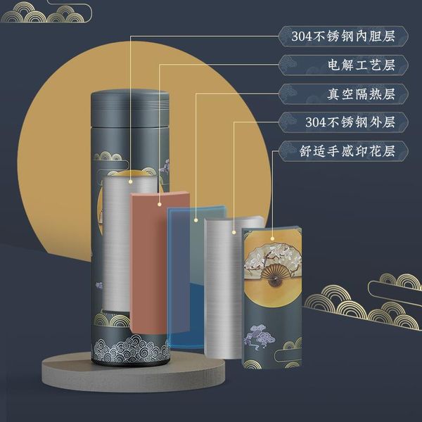 

vacuum temperature display flasks creative water bottles portable botella aluminio agua smart bottle bd50water