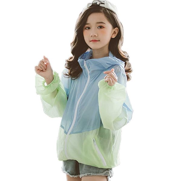 

girls summer coat patchwork for casual style children's jacket clothing 6 8 10 12 14 210528, Blue;gray
