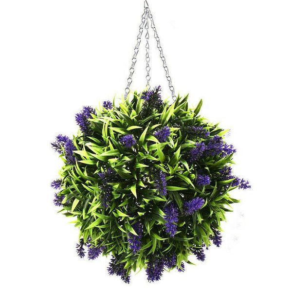 

hanging ary ball lavender artificial garden flower plant decoration basket 20cm decorative flowers & wreaths