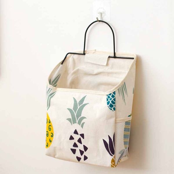 

f8p simple cotton hemp cloth art books sundries wall hanging dormitory storage bags cotton and linen storage bag artifact