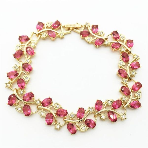 

link, chain bracelets silver filled design zircon & rose crystal health nickel lead fashion jewelry, Black