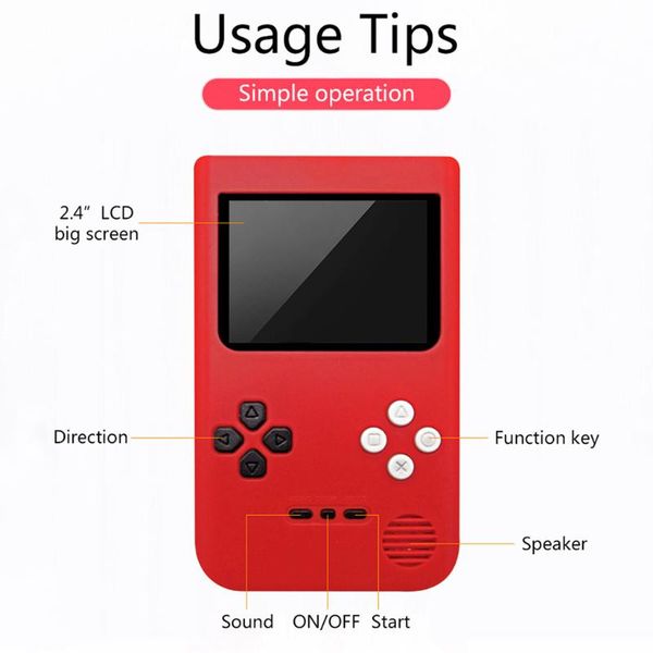 

retro handheld games 2.4 inch screen built-in 216 classic de5 portable players game