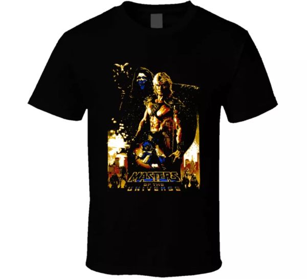 

masters of the universe he-man skeletor sci fi fantasy movie fan t shirt, White;black