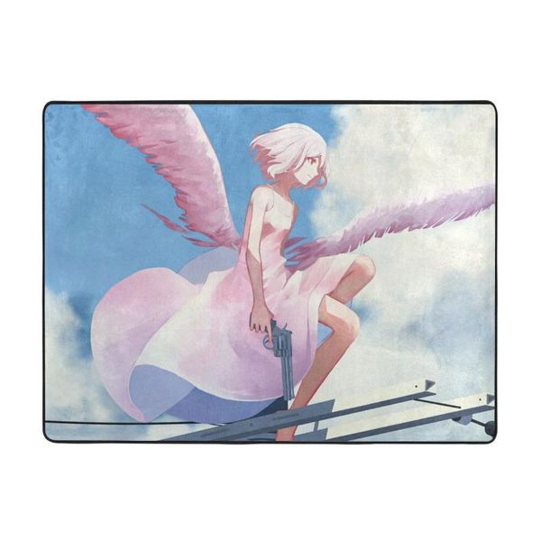 

carpets living room,kitchen,bedroom carpet,angel girl with gun carpet 63 x 48 in