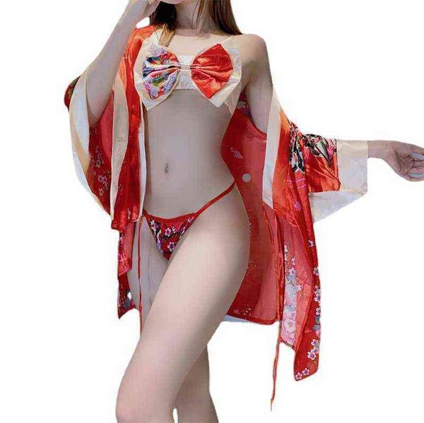 

nxy set new lingerie temptation japanese kimono game uniform suit 1210, Red;black