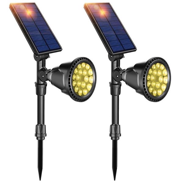 

solar lamps [dbf]1/2 pack led light waterproof outdoor 18 leds power spotlight garden lawn lamp landscape spot lights wall