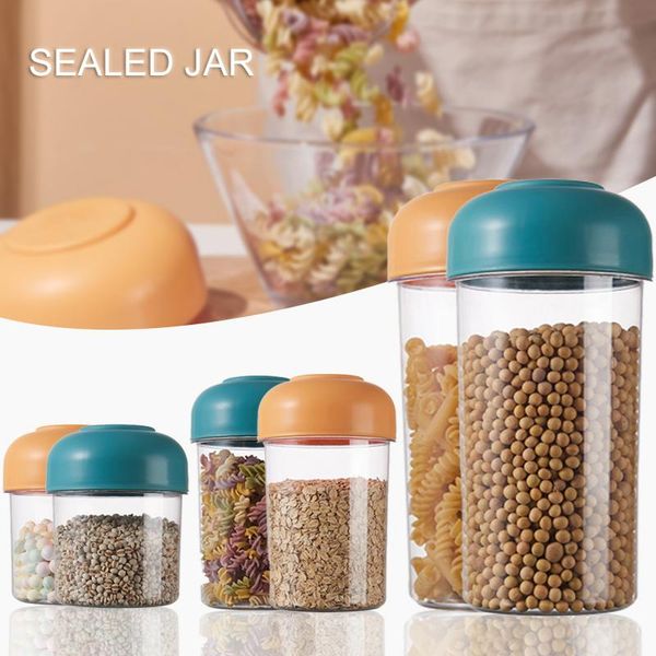 

storage bottles & jars plastic airtight container sealing canister with lid cereal seasoning jar sealed flour tank kitchen supply cozin