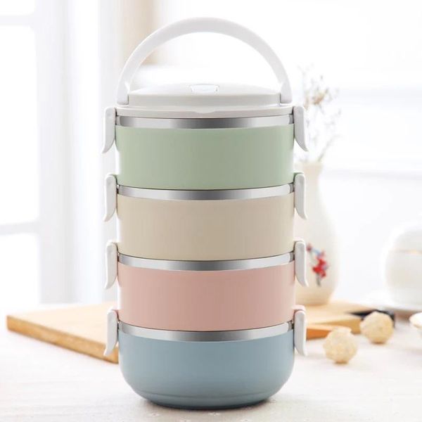 

dinnerware sets ahtoska 4 layers 304 stainless steel japanese bento box kids portable outdoor school picnic container for lunch boxs