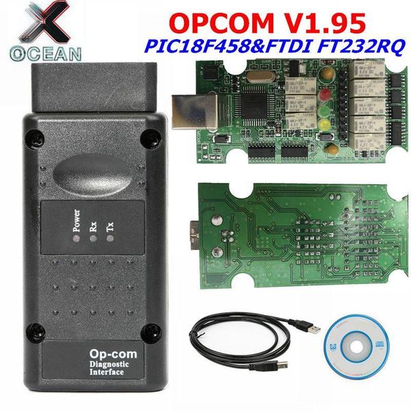 

code readers & scan tools opcom v1.95 iagnostic scanner tool for obd2 op-com interface with pic18f458 ft232rq chip more stable