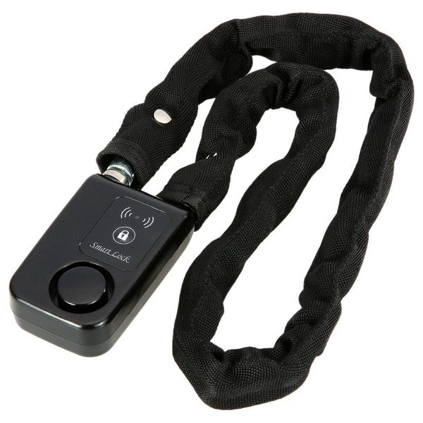 

bike locks bmdt-black smart chain lock 80cm waterproof bluetooth 110db latest anti theft alarm keyless phone app control