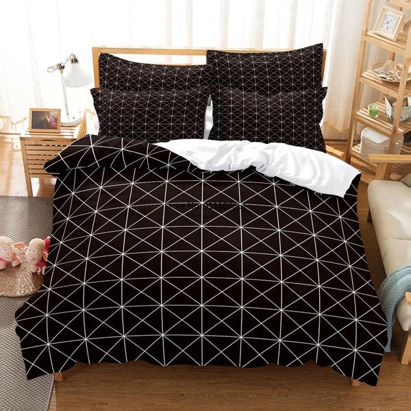 

bedding sets geometric line set 2-3 pcs duvet cover 3d digital printing bed linen  size fashion design