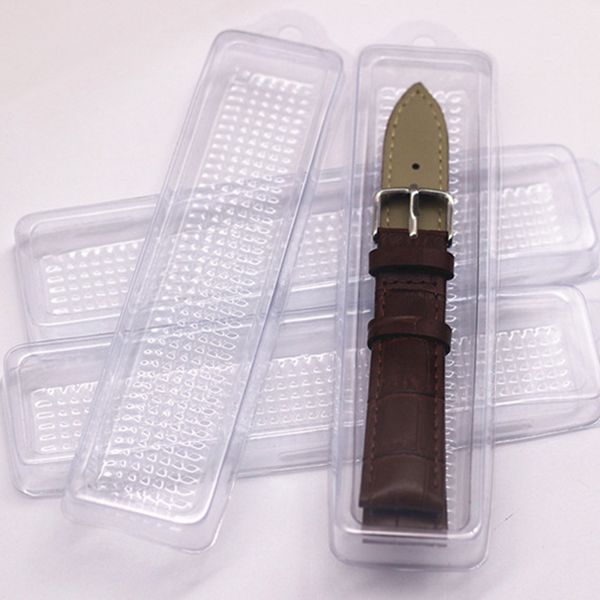

transparent clear plastic watchband packaging boxes watch strap storage case gift box container