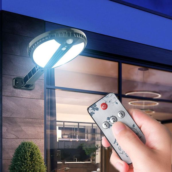 

pir motion sensor remote control waterproof wall lamp garden fence lights garage exterior solar light outdoors outdoor lamps