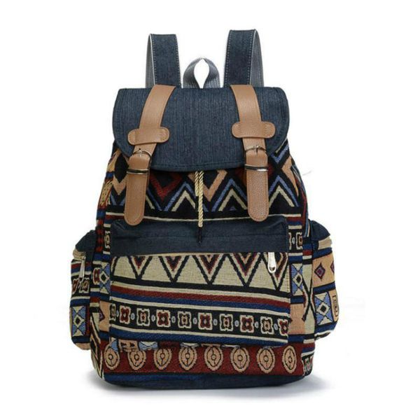 

backpack 2021 fashion bohemian backpacks vintage women canvas ethnic travel bags for teen girls schoolbag rucksack