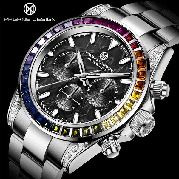 

watch pagani design mens es brand luxury automatic mechanical men stainless steel business waterproof sport, Slivery;brown
