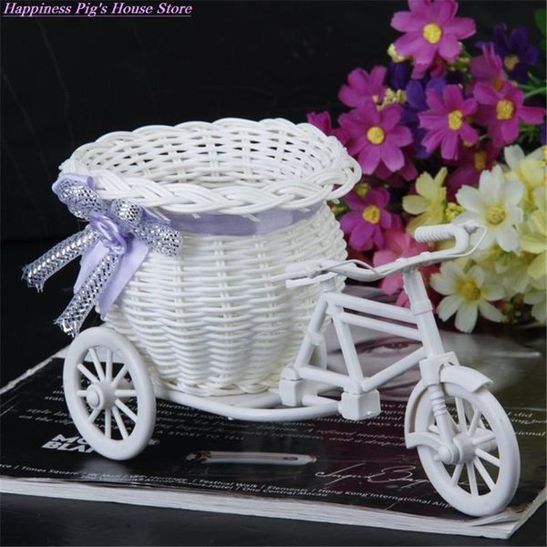 

vases bicycle decorative flower basket est plastic white tricycle bike design storage party decoration pots