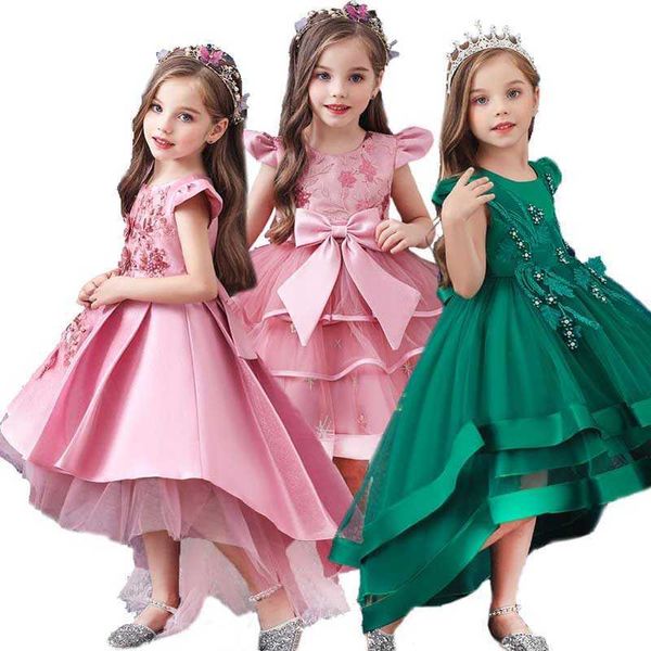 Abito natalizio Elegante abito da principessa Abiti per bambini per ragazze Abito da sera per ragazze Flower Girls Abito da sposa 3 6 10 12 Anno Q0716