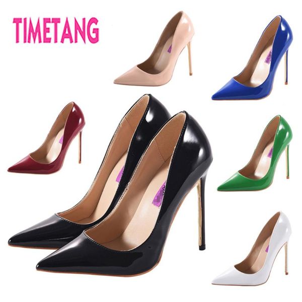 

dress shoes timetang plus size us 3-13 classic ladies pointed toe thin high heel women pumps  colors shallow mouth ol/wedding, Black