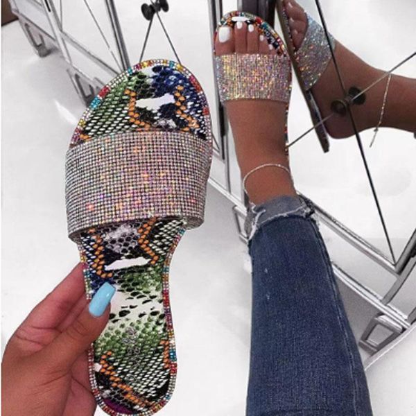 

slippers style women's diamond-encrusted sandals, Black