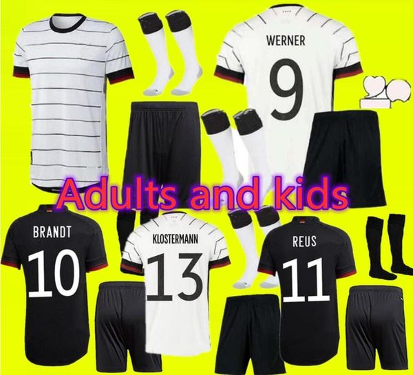 

2021 germany 2022 soccer jersey home away hummels kroos draxler reus muller gotze kimmich gundogan 20 21 football shirt men+ kids kit, Black
