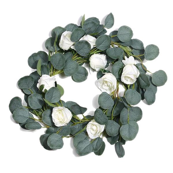 

decorative flowers & wreaths quality 2m silk vines artificial eucalyptus garland rattan fake greenery office home wall decor